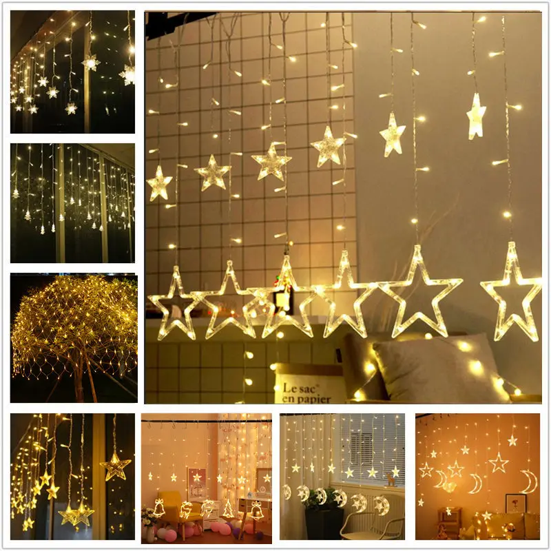 New Year Elk Bell LED String Light Christmas Decor for Home Hanging Garland Tree Ornament Navidad 2019 Xmas Gift | Дом и сад