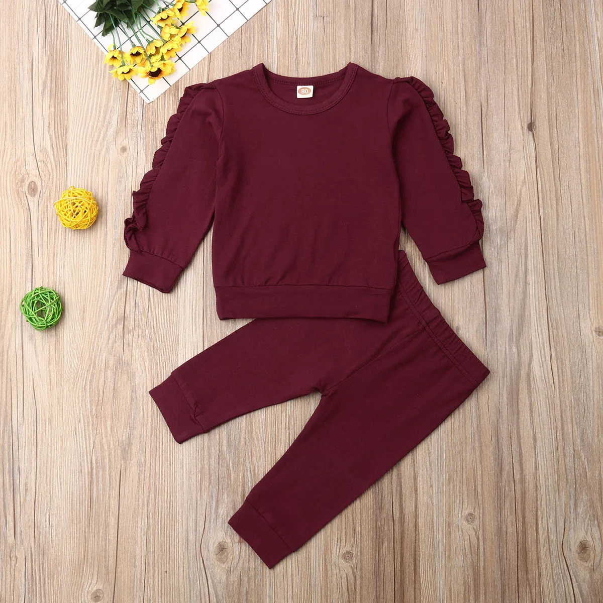 2pcs Toddler Baby Girls 6M-3Y Kids T-shirt Tops+Long Pants Leggings Outfit Clothes Set | Детская одежда и обувь