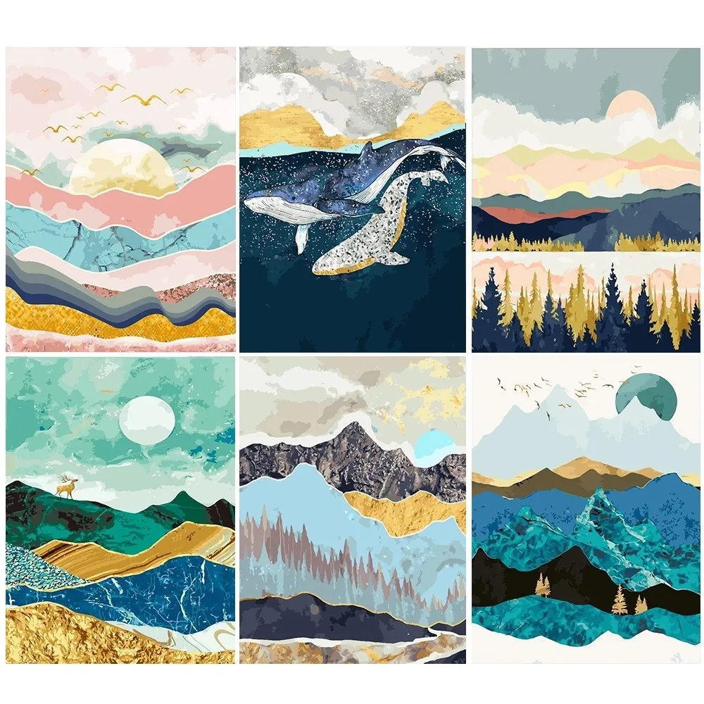 

Painting By Numbers Diy Sunrise, Paint By Number On Canvas Hand-painted Gifts By Number Picture Kit Home Decoration Gifts