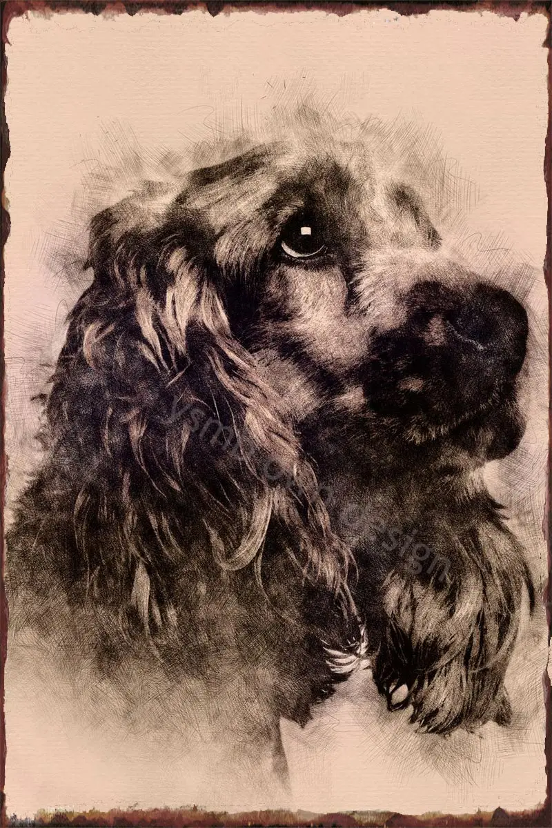

English Cocker Spaniel Vintage Metal Sign Tin Sign Tin Plates Wall Decor Retro For Art Pub Home Club Man Cave Cafe