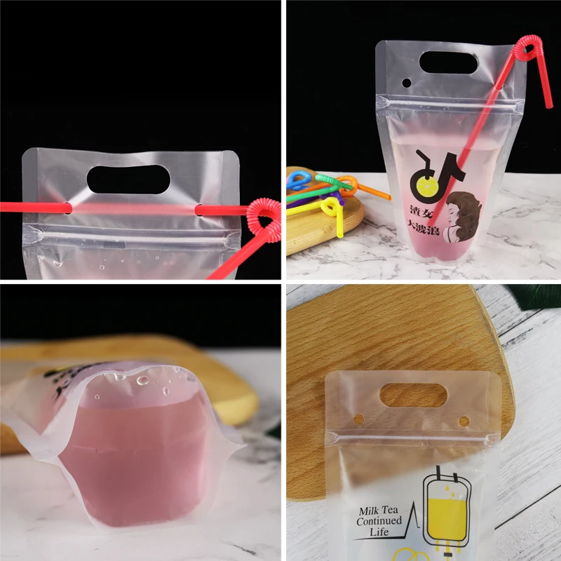 100 шт креативные прозрачные толстые пластиковые пакеты с застежкой молнией 350 мл
