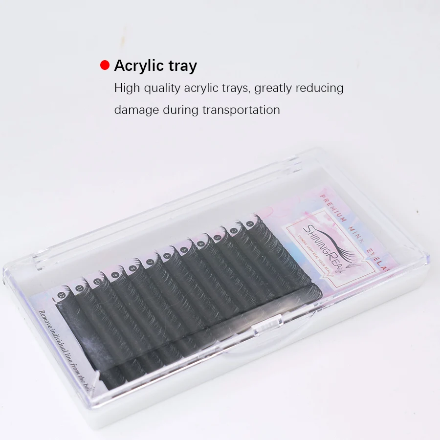 ShiningRea12Rows False Mink Eyelashes Matte Individual Eyelash Extension Volume Eye Lashes Extensions Natural Easy to Work B/C/D | Красота и