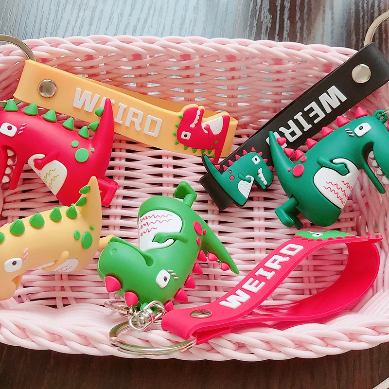 Чистая красная тенденция эпоксидный маленький брелок для ключей динозавры милый