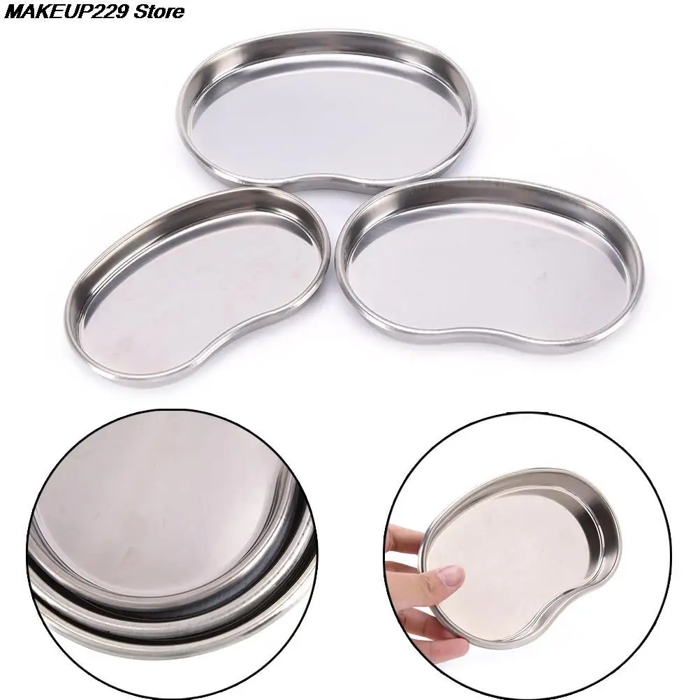1Pc Tattoo Tray Stainless Steel Surgical Medical Dental Instruments Bending Disinfection Plate For Eyebrow Lip S/M/L | Красота и