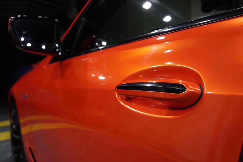 Buy 32 801 00 5 Off 高品質光沢のある金属オレンジビニール車ラップ箔バブル送料 Diy スタイリングカーラッピングステッカー 1 52 メートル