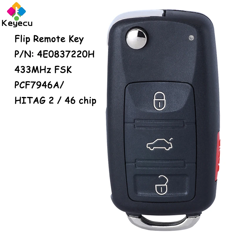 

Флип-модуль для Audi A8 Fob P/N: 4E0837220H, 4E0 433 837 H, 4E0 220 837 H