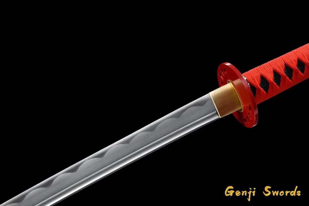 Handmade Full Tang Japanese Red Kill Bill Katana 1045 Carbon Steel Samurai Sword Sharpened Edge