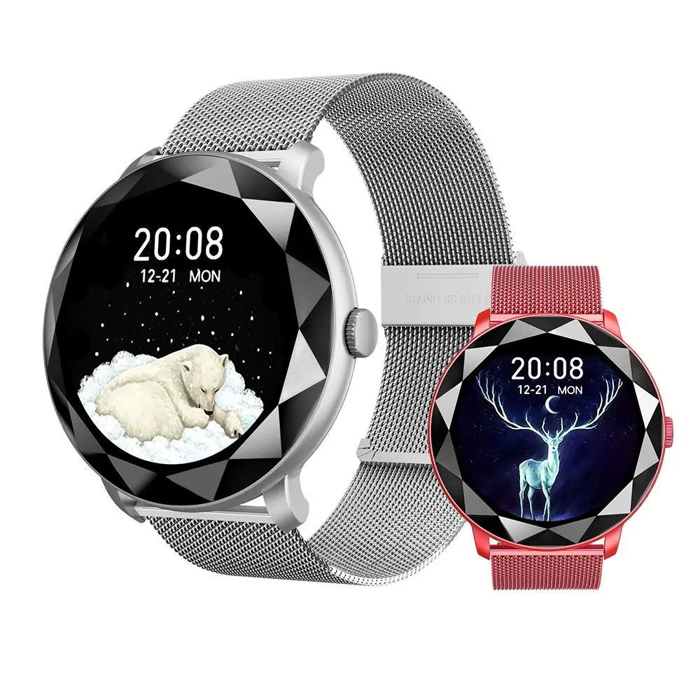 

Y-H8 Смарт-часы для женщин круглый Водонепроницаемый монитор сердечного ритма крови Давление Смарт-часы умные часы фитнес-трекер для IOS и Android