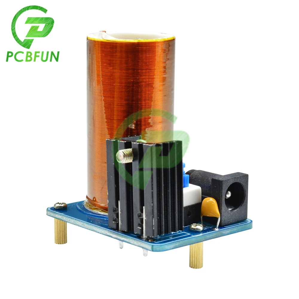 12V BD243 Mini Tesla Coil Kit Magic Props DIY Parts Empty Lights Technology Diy Electronics BD243C Wirelessly Transmit Electric |