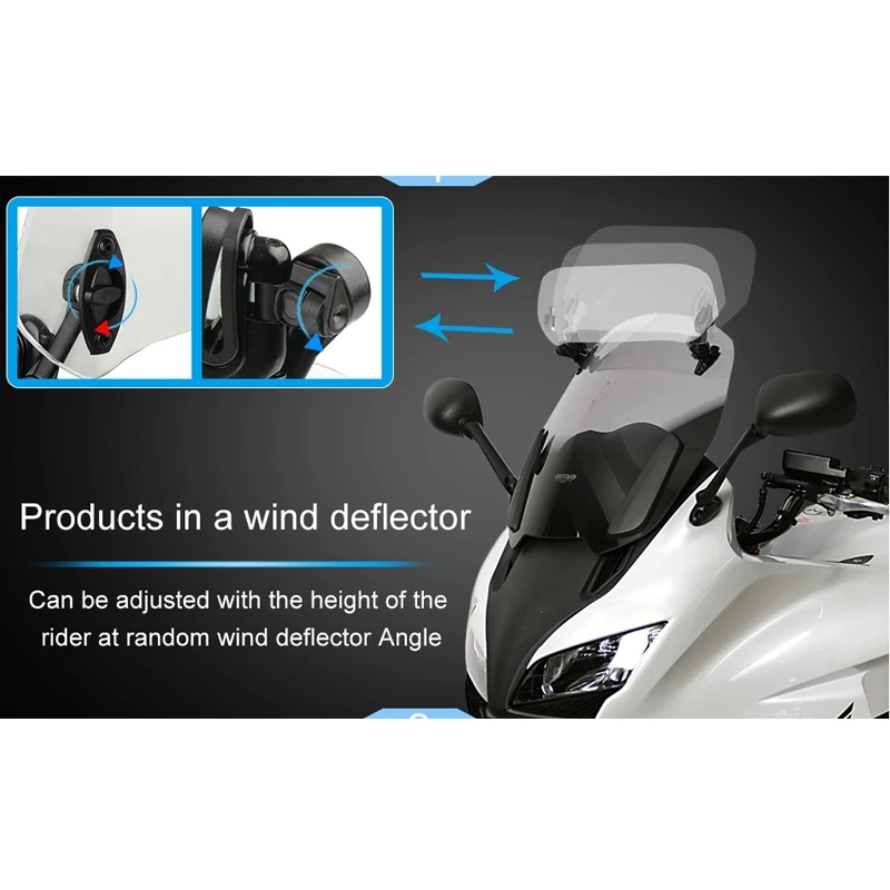 Motorcycle windshield extension bracket Adjustable Clip On Spoiler Windscreen For Honda CB700 CB750 CB500X NC750X NC750 images - 6