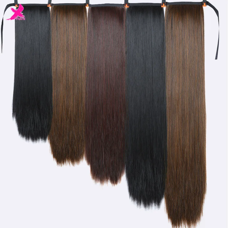 XNaira Ponytail Hair Extensions With Hairpins Synthetic Pony Tail Long Straight Clip In | Шиньоны и парики