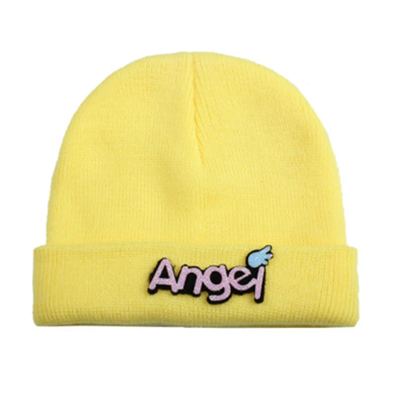Вязаная детская шапка Angel зимняя с помпоном ручной работы двухсторонняя теплая