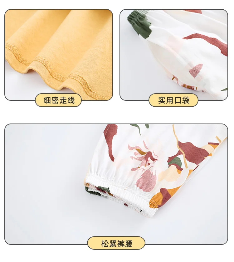 Комплект пижамный женский из хлопка с длинным рукавом осень размера плюс |