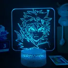 Короткая футболка с героями из японского аниме черный клевер 3D светодиодный подвесной светильник для украшения дома подарок на день рождения манга 3D Ночная Аста черный клевера