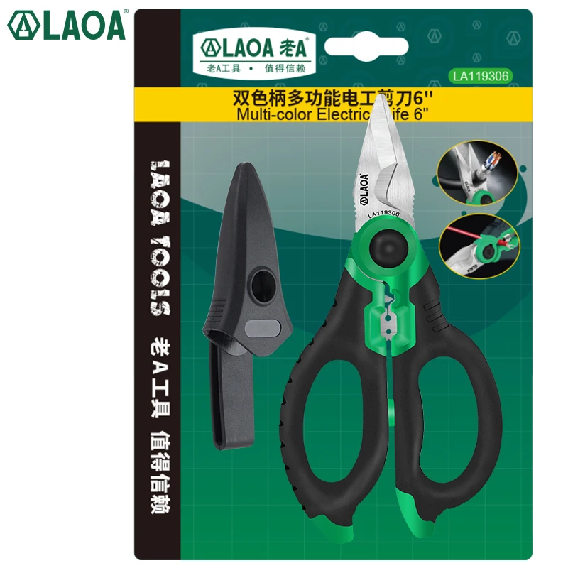 

LAOA Electrician Scissors 6" Wire Cutter Crimpper Stainless Wire stripper Cable Cutting Crimping Tool