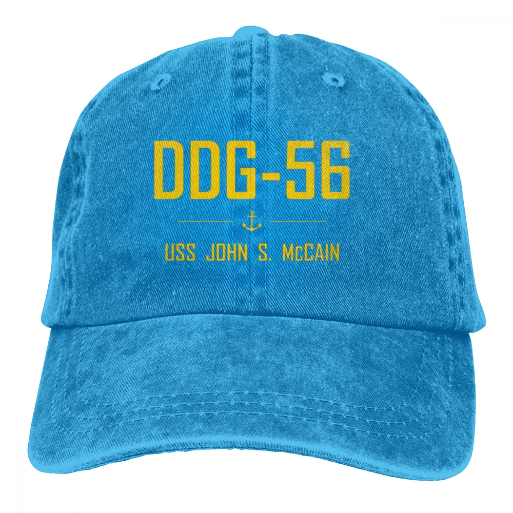DDG-56 USS John S McCain Casquette Черная мужская и женская джинсовая бейсболка с ремешком
