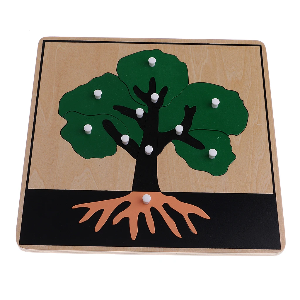 

Montessori 8 Wooden Animal Plant Knob Puzzles For Toddler Early Learning Toy