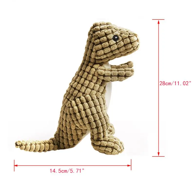 

New Pet Dinosaur Shape Plush Chew Molar Squeak Dog Toy For Puppy Kitten Cleaning Teeth Dog Accessories