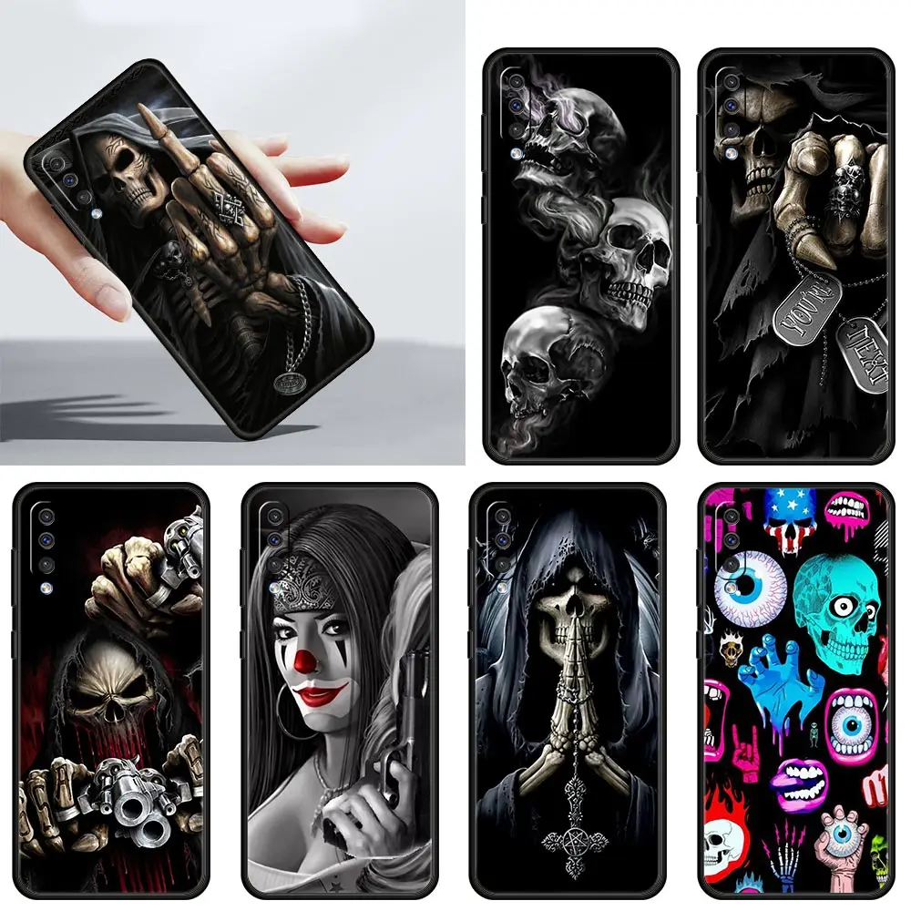 

Retro Skull Butterfly Capa For Samsung Galaxy A50 A10 A70 A30 A40 A20e A20s A10s A7 A80 A90 5G A9 2018 Black Soft Phone Cover