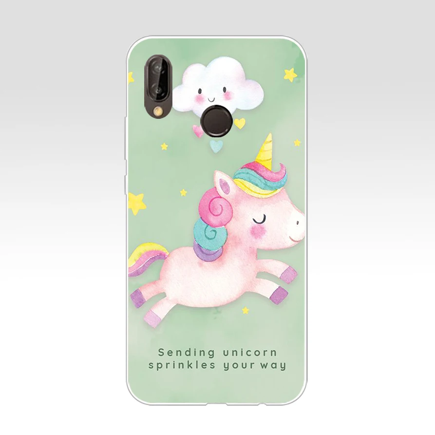 Мягкий силиконовый чехол 137FG Fat Unicorn On Rainbow Jetpack из ТПУ для huawei Mate P20 P30 Llte Pro Y6 Y7 2019 |