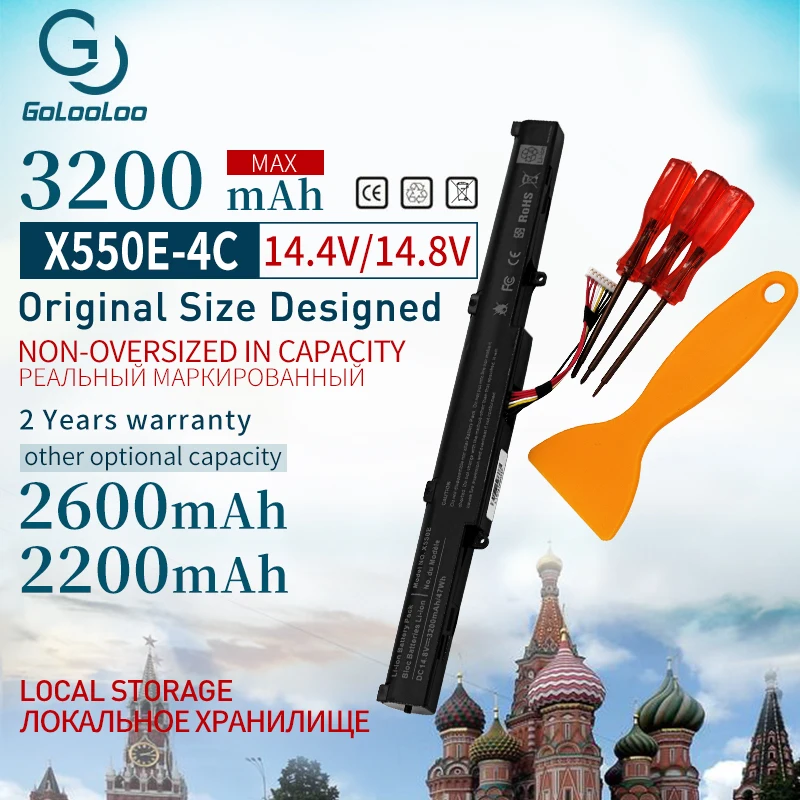 Аккумулятор для ноутбука 3200 мАч 14 8 в ASUS x550e A450 F450 X450E A450J X450 X450J A450V F450E F450JF F450C X751L