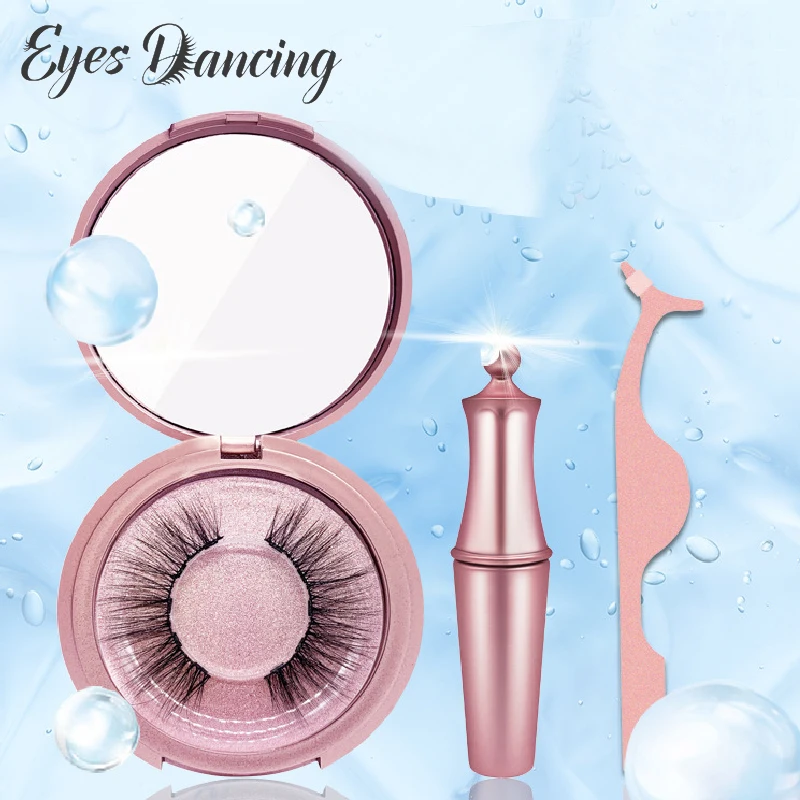 Глаза танцующие 2 пары магнитные ресницы длинные накладные жидкая подводка для