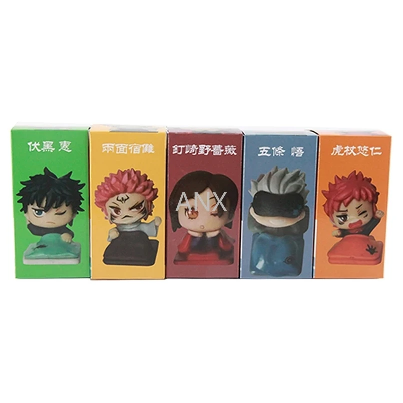 

5pcs Anime Jujutsu Kaisen Figure Sleep Q Version Itadori Yuji Gojo Satoru Toys PVC Action Figure Megumi Nobara Satoru Figure