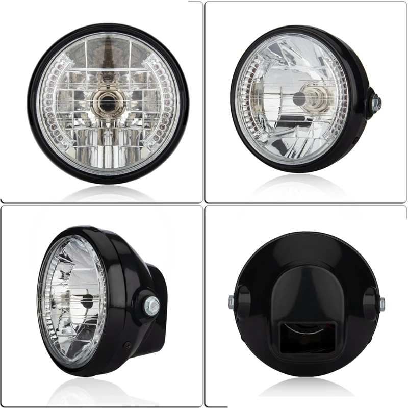 

Universal 7 inch 12V Motorcycle Round Headlight Turn Signal Light head light lamp for Bobber Honda Yamaha Kawasaki Cafe