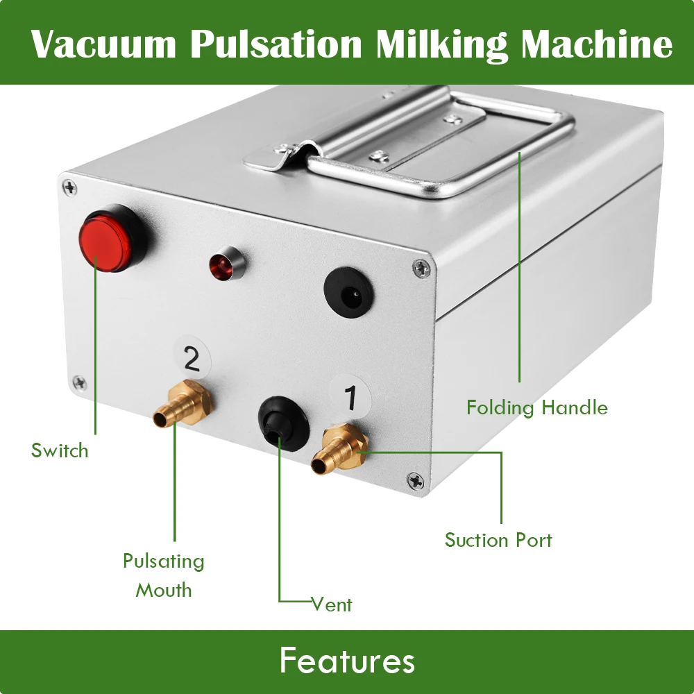 

7L Electric Milking Machine Single Bucket Piston Vacuum Pulsation Milking Machine Goat Milking Supplies for Cows Cattle or Sheep