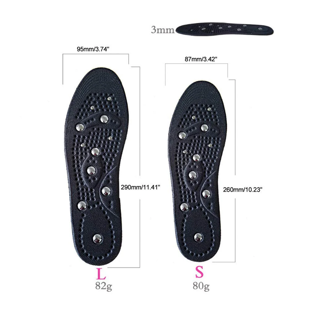 1 пара магнитный массаж ног стельки для похудения поддержка свода стопы обувь