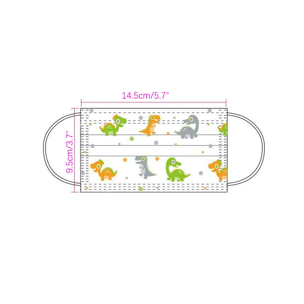 

100PC Children's dinosaurio Print Protective Mask Disposable Face Mask 3Ply Ear Loop Face Mouth Cover mascarilla facemask