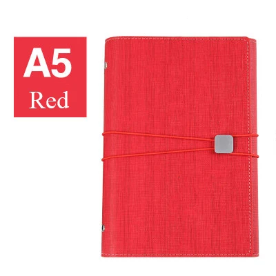 red A5 планировщик, блокнот, 6 колец, школьные канцелярские принадлежности, дневник, органайзер, заправка, журнал, программа руководителя, Многофункциональный офис - Цвет: red