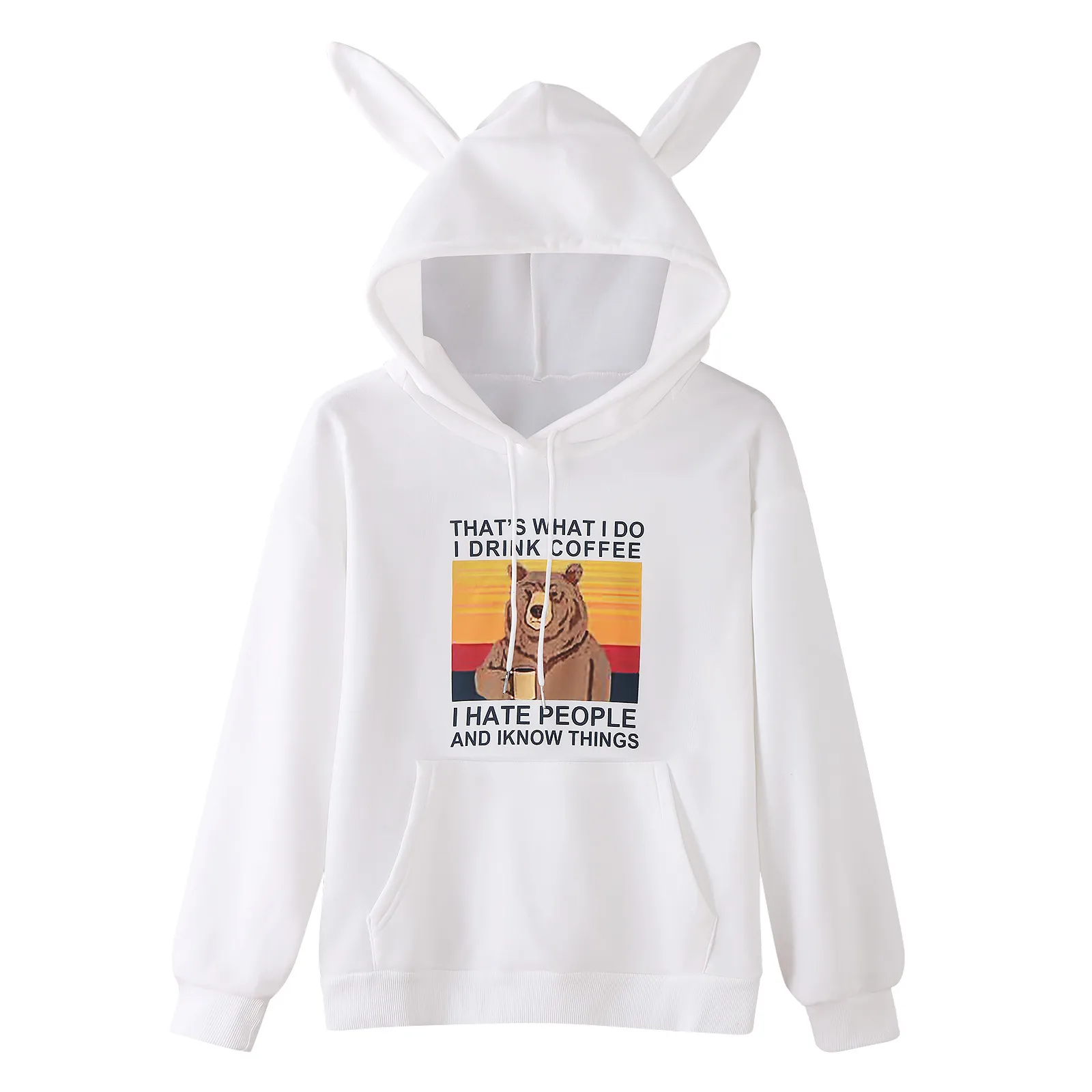 Милый свитшот с капюшоном и кроличьими ушками женские толстовки в стиле