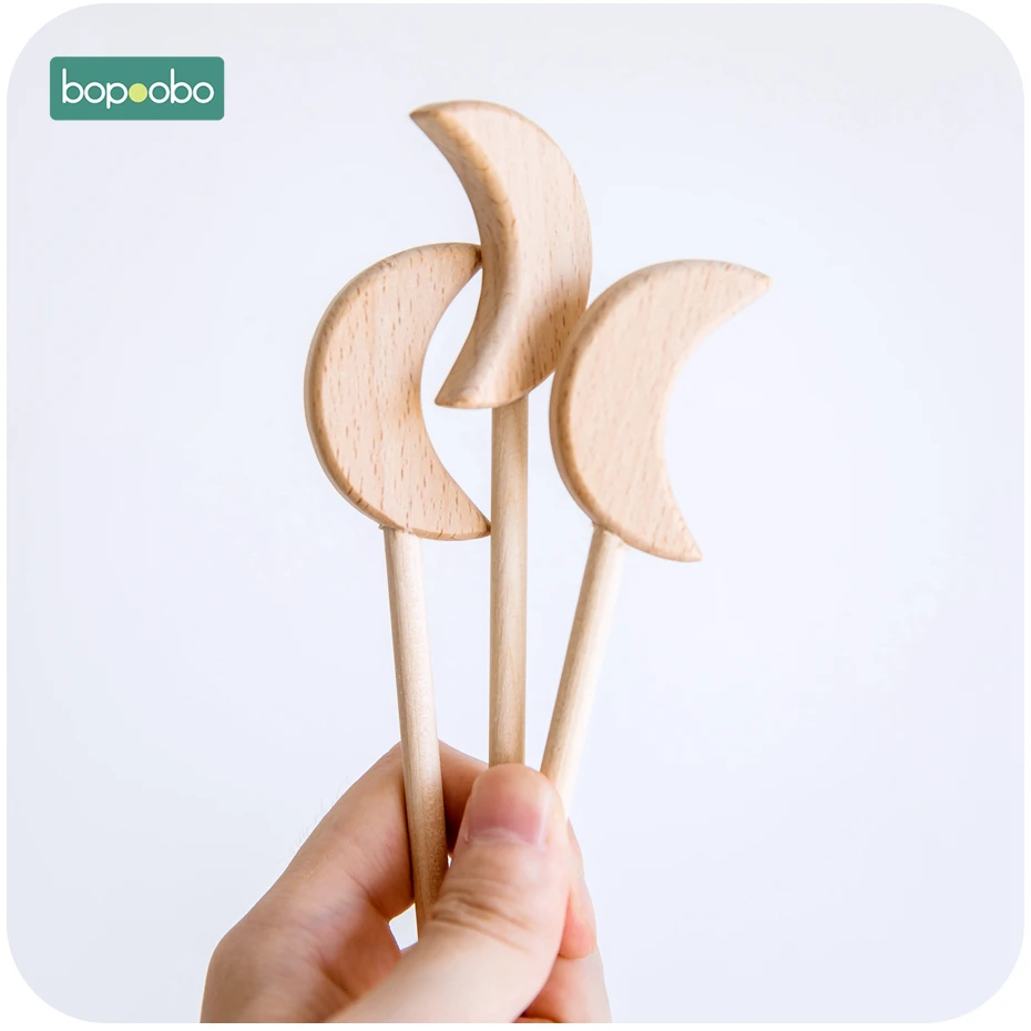 Bopoobo, детские игрушки, 2 шт, бук, деревянный, звезда, Прорезыватель для зубов Монтессори, игрушки, Вальдорфская игрушка, детская деревянная игрушка для прорезывания зубов, детская погремушка