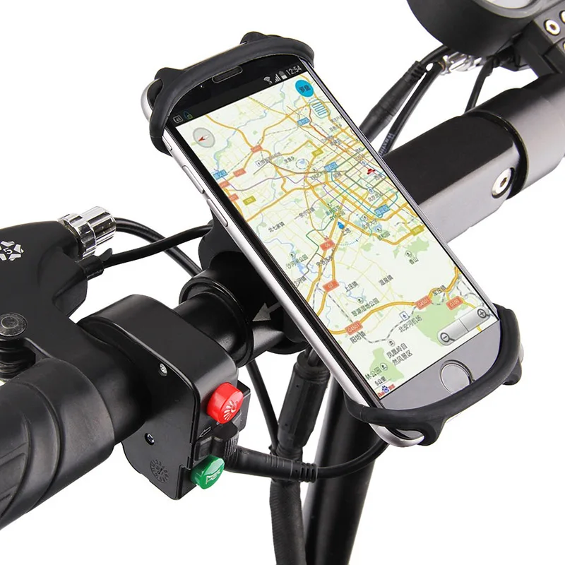 

Silicone Bicycle Phone Holder Motorcycle for IPhone 12 11 pro max 7 8 plus X Xr Xs Mobile Phone Stand Bike GPS Clip Quick Mount