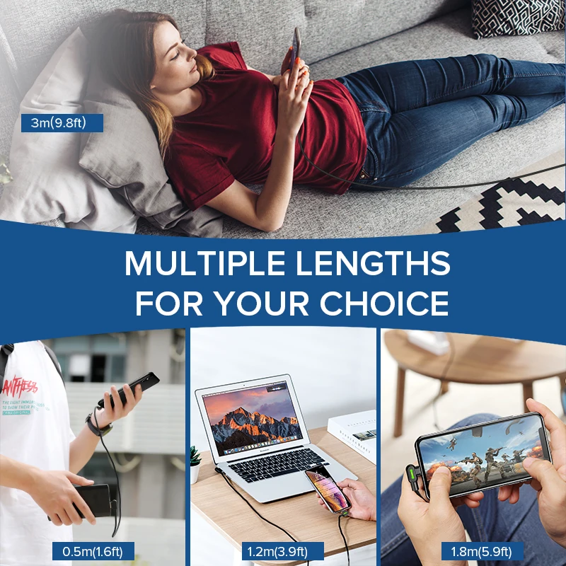 Светодиодный USB кабель MCDODO для быстрой зарядки Type C микро стандартное зарядное