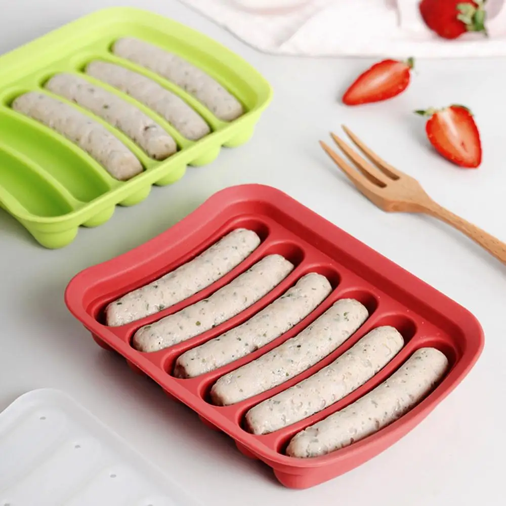 

6 in 1 Sausage Making Mold DIY Silicone Handmade Sausage Burger Hot Dog Manufacturer Reusable Mold Kitchen Accessories