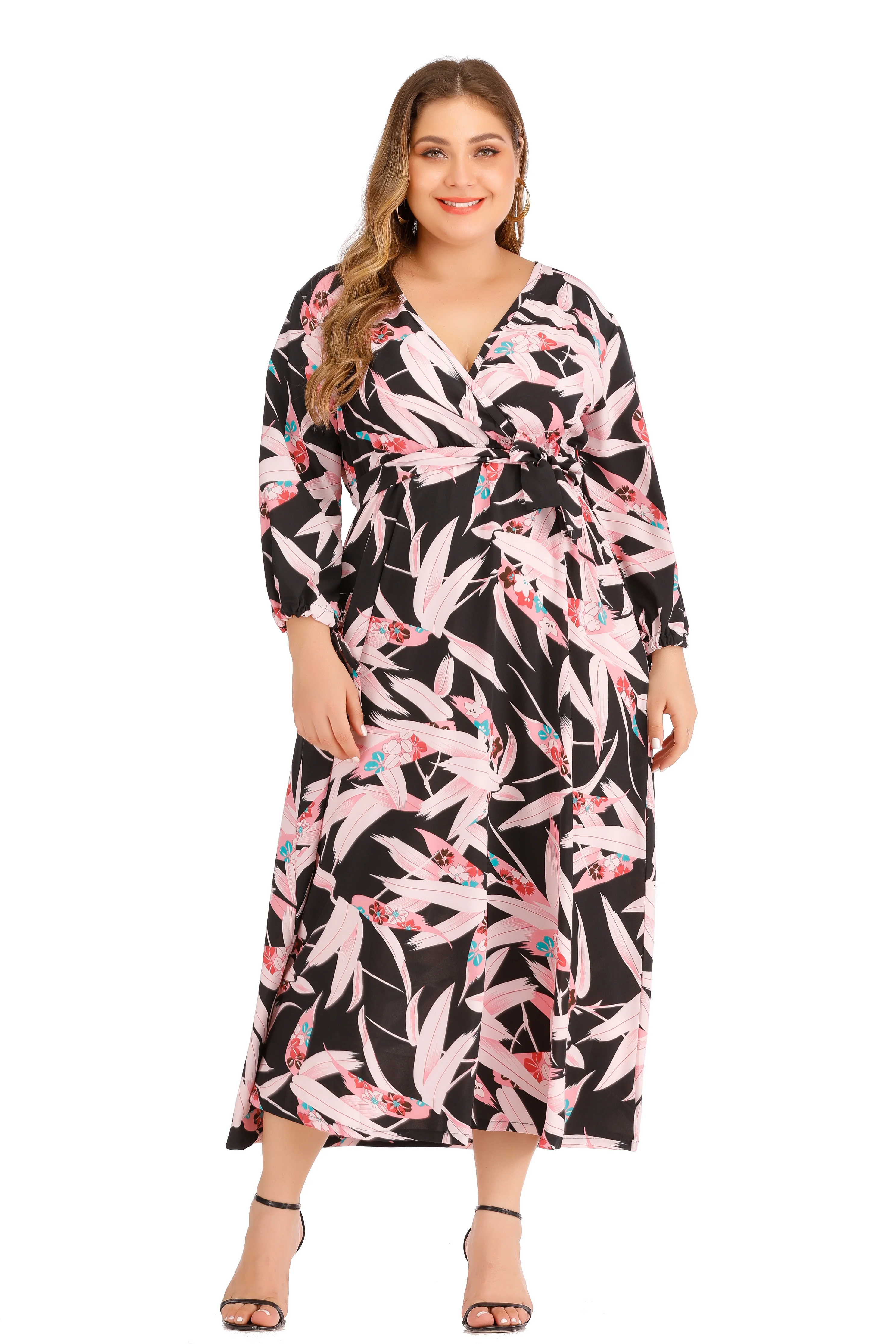 2020 весеннее модное сексуальное элегантное розовое платье размера плюс Вечерние