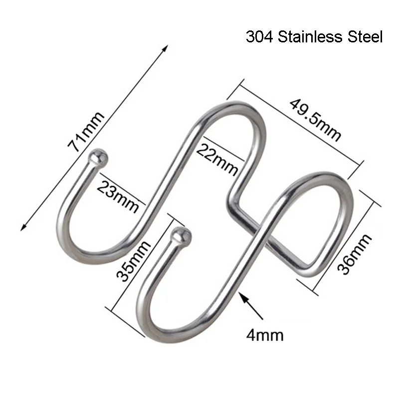 (8PCS) Double S Shape Hanging Hooks 304 Stainless Steel For Kitchen Pots And Pans Handbag Hanger | Дом и сад
