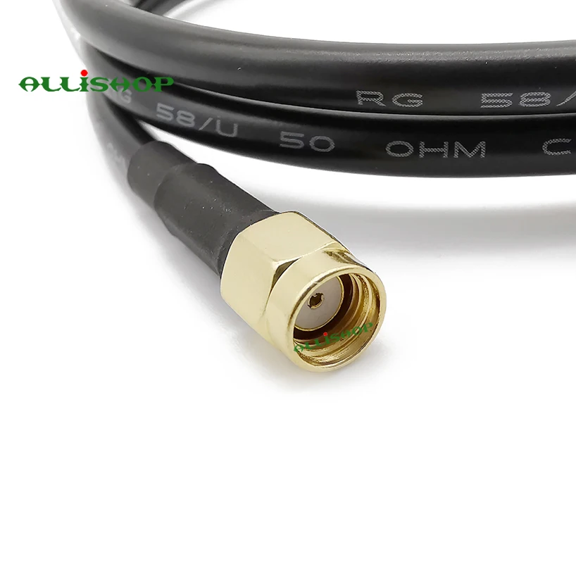 Кабель радиочастотный косичка длиной 1 30 м джемпер штырь SMA RG58 с разъемами папа и