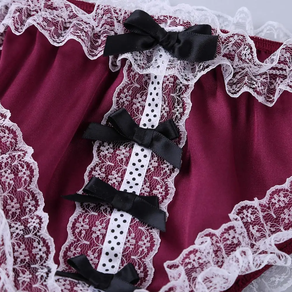 Мужские трусики с оборками кружевное атласное нижнее белье низкой посадкой |