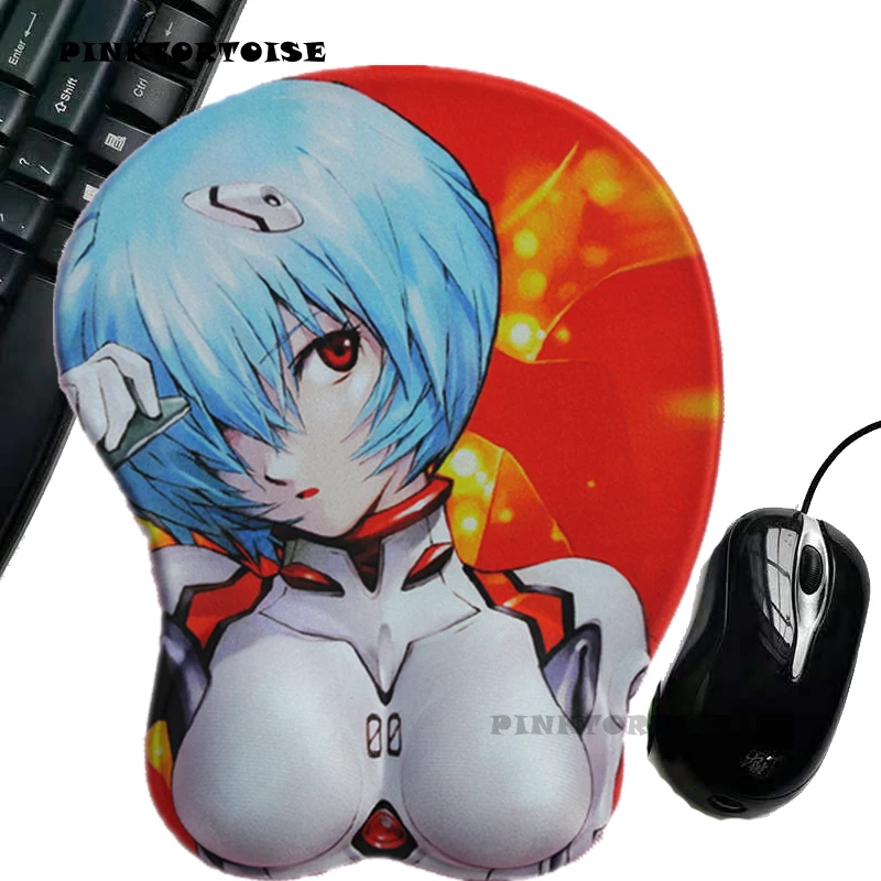 

PINKTORTOISE Anime Ayanami Rei 3d softy Silicone Wrist Rest Mouse Pad Gaming playmat With Soft Gel Wrist Rest