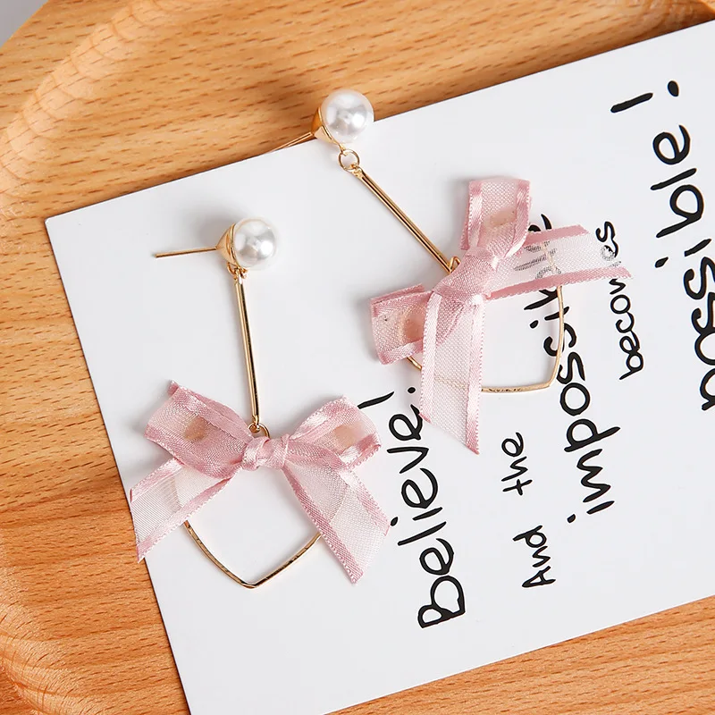 2018 новые корейские женские простые Розовые Геометрические серьги подвески с