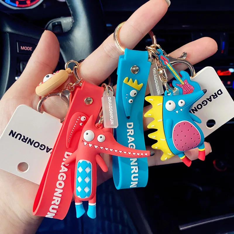 

Cartoon Cute Couple Ornaments Silicone Keychain Crocodile Hedgehog Fox Keyring Couple Bag Pendant Key Chain Children Toys Gift