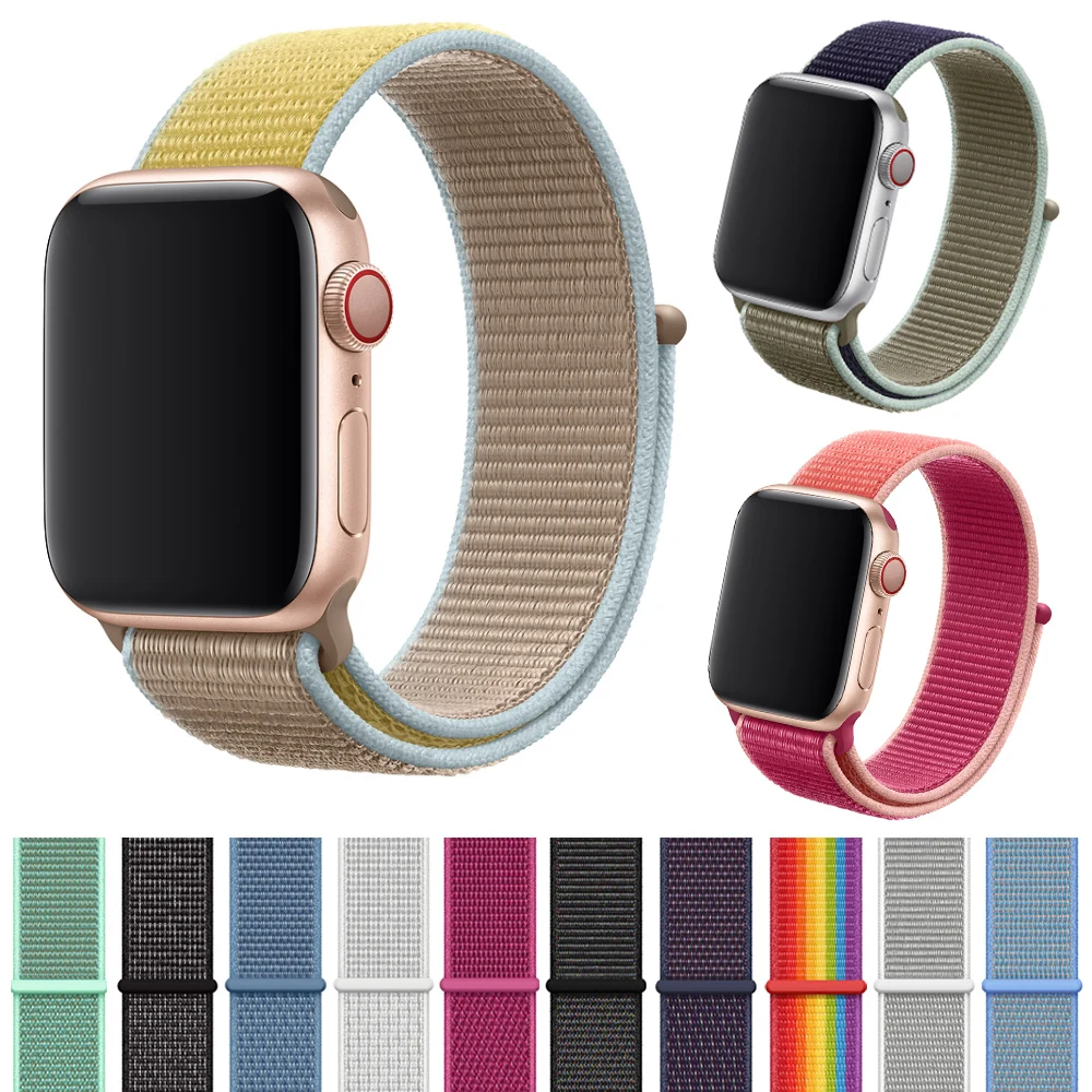 Светильник со светоотражающим браслетом, спортивный ремешок для Apple Watch, 44 мм, 42 мм, 40 мм, 38 мм, нейлоновый ремешок для iwatch, серия 5, 4, 3, 2, 1