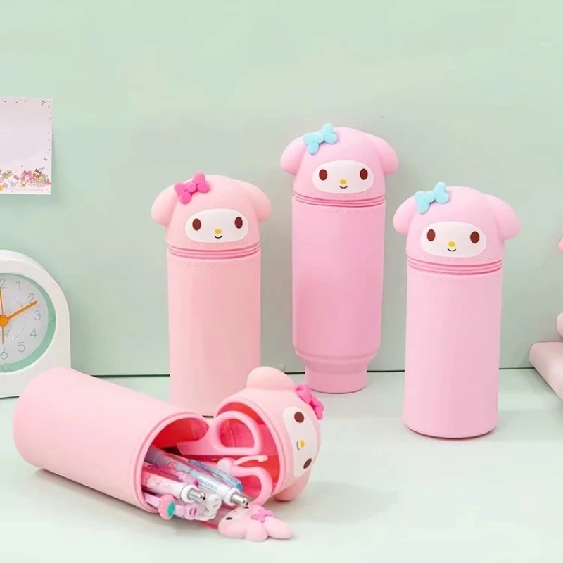 

Kawaii Creative Cartoon Standing Silicone Retractable Washable Stationery Storage Box Children Gift Pencil Case For School