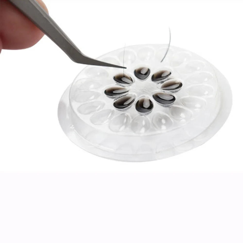 

100pcs/set Plastic Pallet Portable Pads Stand Durable Flower Shape Makeup Tool Eyelashes Glue Holder False Lashes Convenient