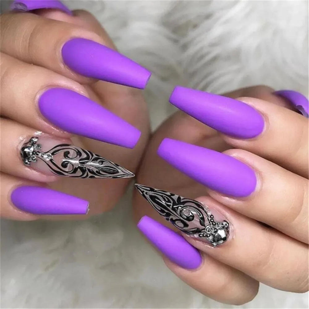 100 искусственные акриловые накладные ногти с полным/полным покрытием|Накладные