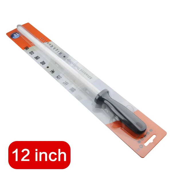 12 inch 1 шт. " /8"/1" /12" точилка для ножей точильный керамический стержень ABS Ручка хонинговая точилка для ножей точильный стальной мусат - Цвет: 12 inch