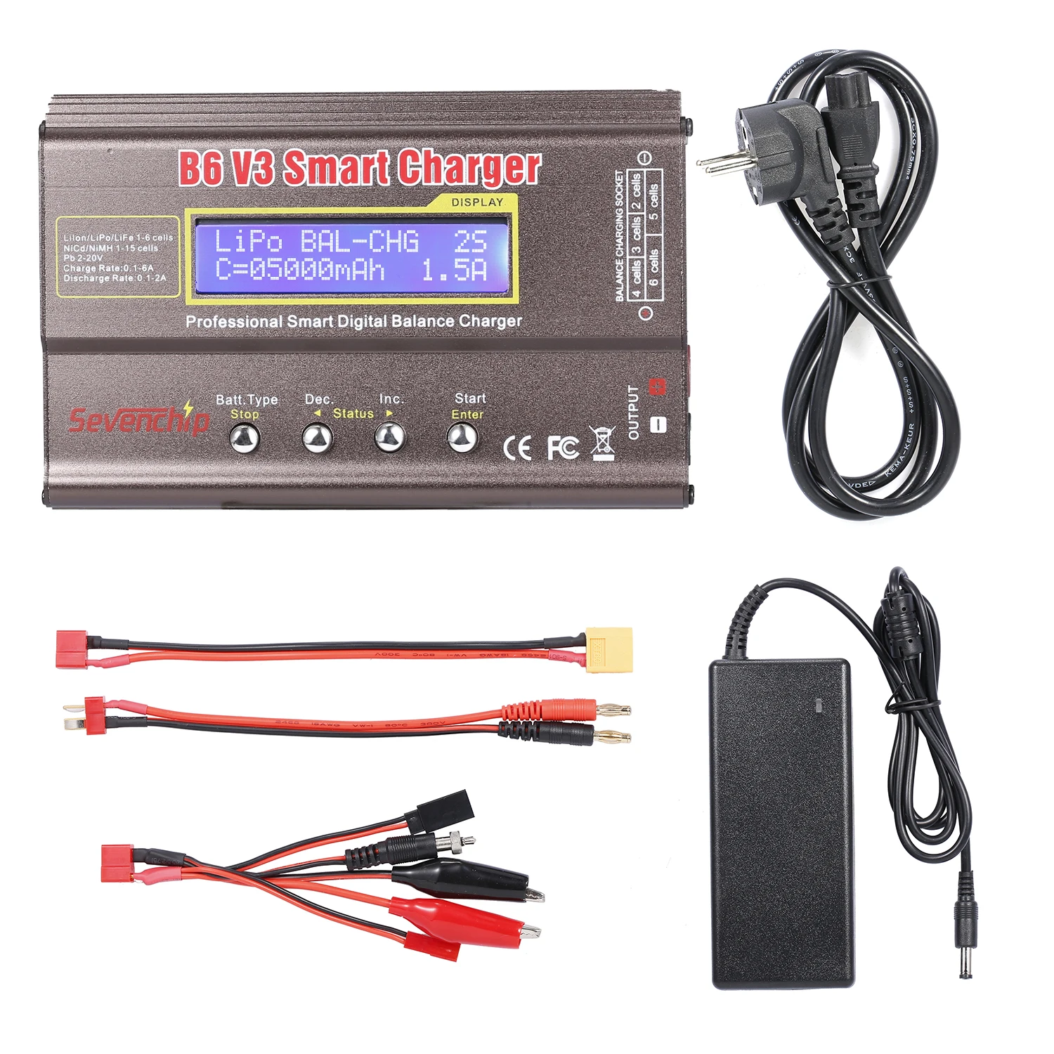 Умное балансирующее зарядное устройство B6 V3 80 Вт Цифровое Dis для RC LiIon LiPo LiFe NiCd NiMH Pb